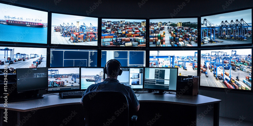 Monitoring shipping operations from a control center