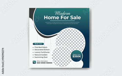 Real Estate House Sale Social Media Post design and square social media post house promotion banner