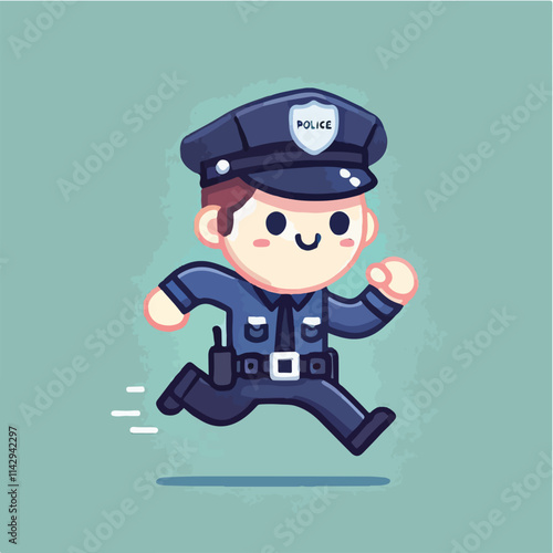very cute police character vector