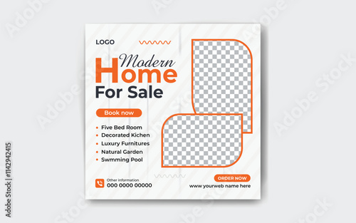 Real Estate House Sale Social Media Post design and square social media post house promotion banner
