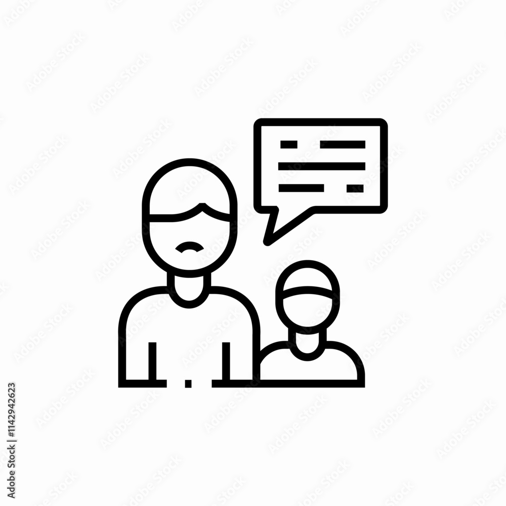 father son talk icon sign vector
