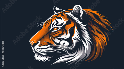 Wallpaper Mural Detailed Tiger Flat Vector Illustration for Design Projects Torontodigital.ca