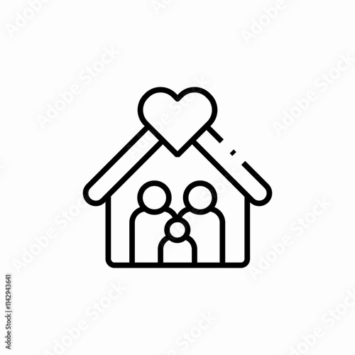house family love icon sign vector