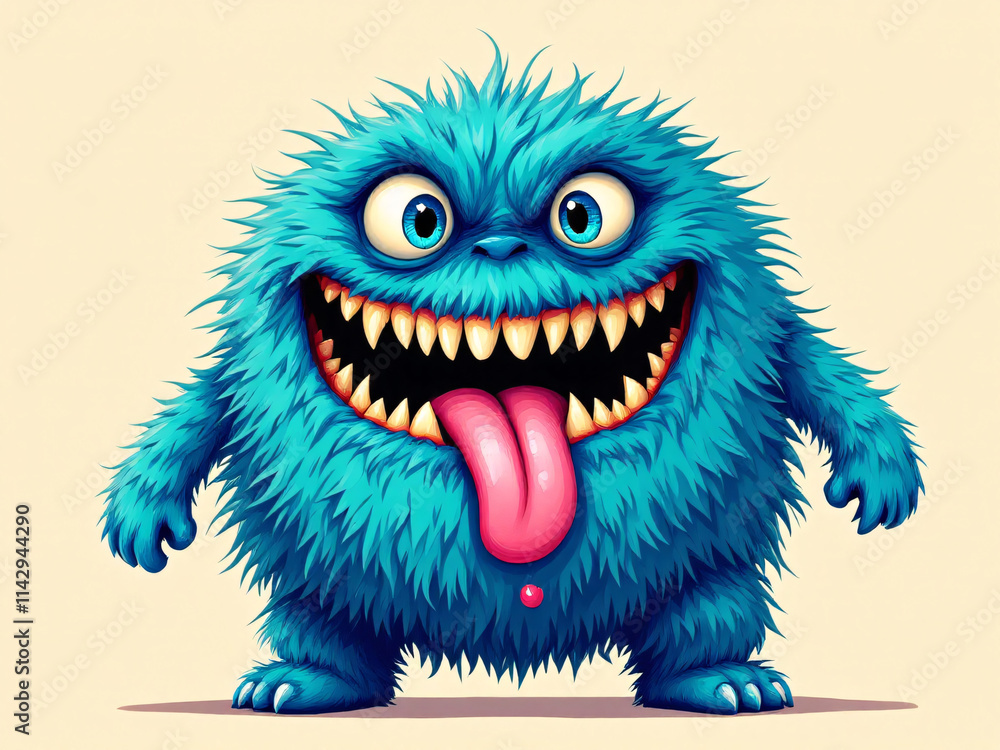 A funny furry blue monster A funny furry blue monster