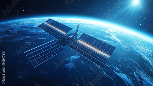 Space Station, Solar Panel, Earth, Orbit, Technology