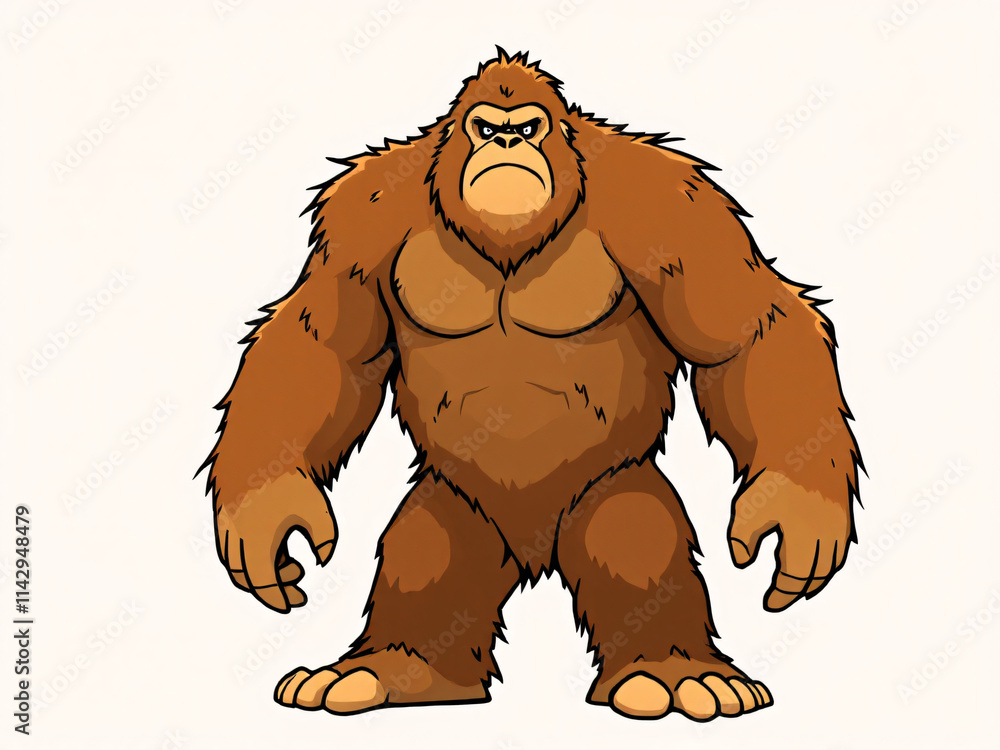 Cartoon illustration of an angry Bigfoot Cartoon illustration of an angry Bigfoot