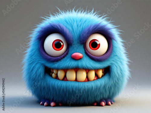 A funny furry blue monster 