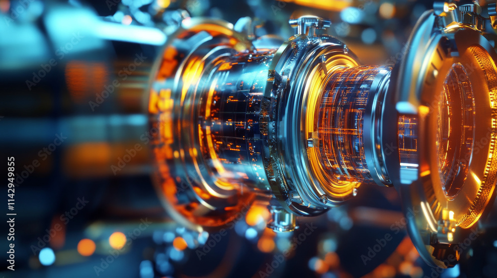 Quantum Pressure Sensor: 3D Render of Futuristic Technology Quantum Pressure Sensor: 3D Render of Futuristic Technology