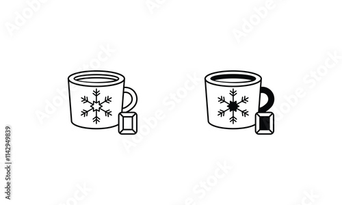 Hot cocoa icons set vector stock illustration