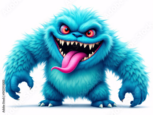 A funny furry blue monster  photo