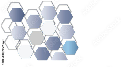 Abstract technology white and grey geometric hexagon on transparent concept design honeycomb shape vector 