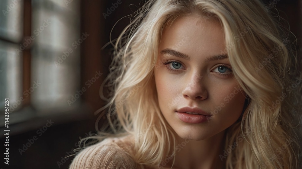 Cute blond beauty, looking with satisfaction at camera, being happy. Studio shot of good-looking beautiful woman. Cute blond beauty, looking with satisfaction at camera, being happy. Studio shot of good-looking beautiful woman.