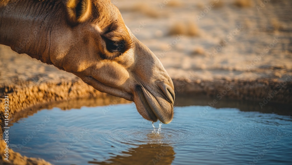 giraffe drinking water