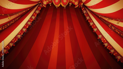 Circus frame background , circus tent background with copy space , Generative AI