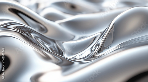 Liquid Metal Abstract: A mesmerizing close-up of flowing, reflective liquid metal. The image evokes a sense of fluidity, luxury, and modern design. Perfect for backgrounds, textures.