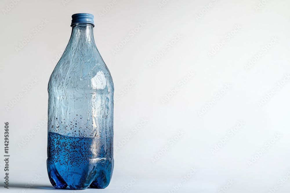 Indigo Probiotic Soda Bottle Sculpture, 3D Render Indigo Probiotic Soda Bottle Sculpture, 3D Render