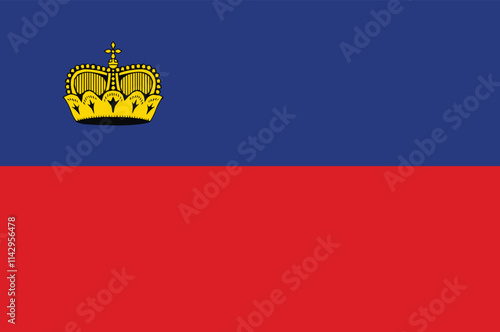 Liechtenstein national pride. Liechtenstein flag flat vector illustration.	
