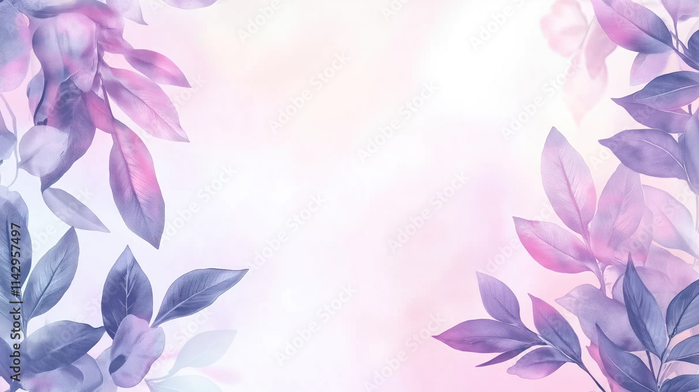 Fototapeta premium Floral boarder frame with white copy space background water color style.