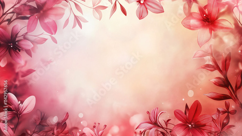 Floral boarder frame with white copy space background water color style.