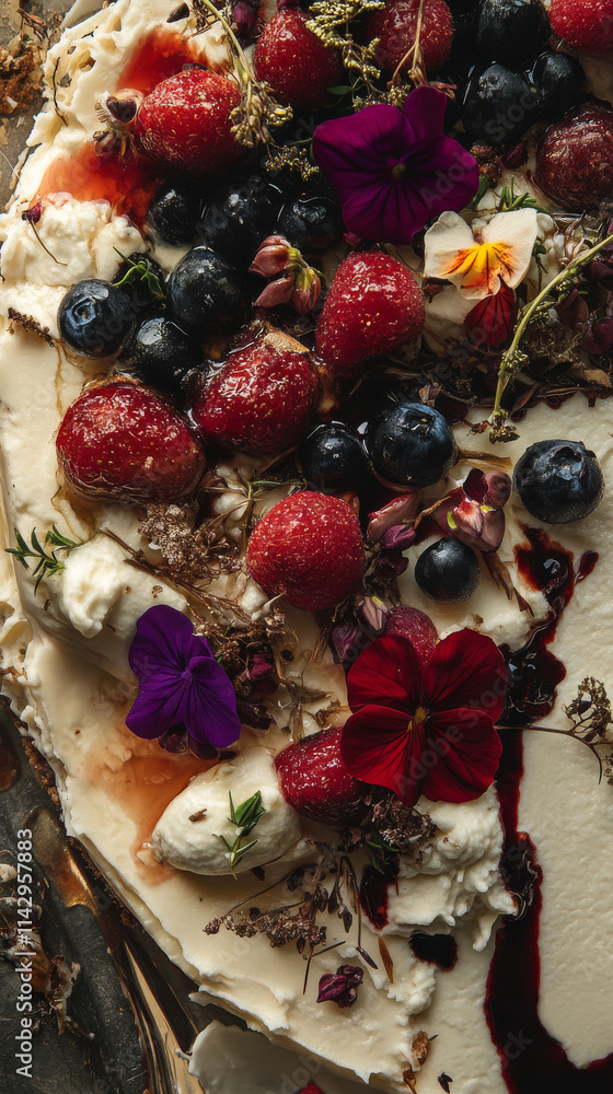 Vegan Strawberry Cheesecake: Berries, Flowers, and Cream Vegan Strawberry Cheesecake: Berries, Flowers, and Cream