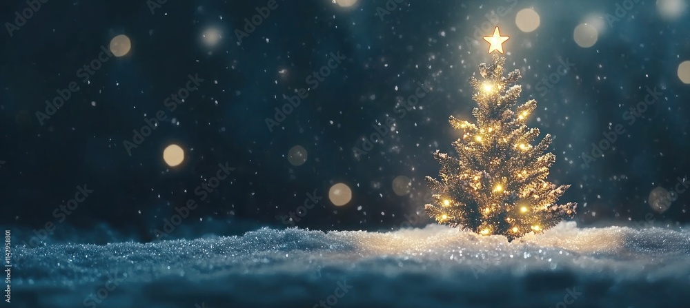 Enchanted Christmas Eve: A Glimmering Tree in a Winter Wonderland Enchanted Christmas Eve: A Glimmering Tree in a Winter Wonderland