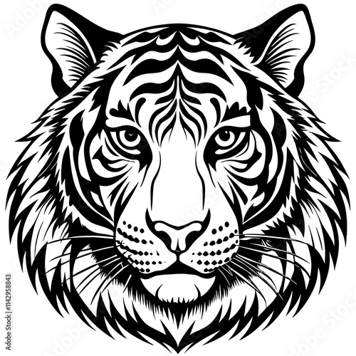 Wallpaper Mural white tiger head Torontodigital.ca