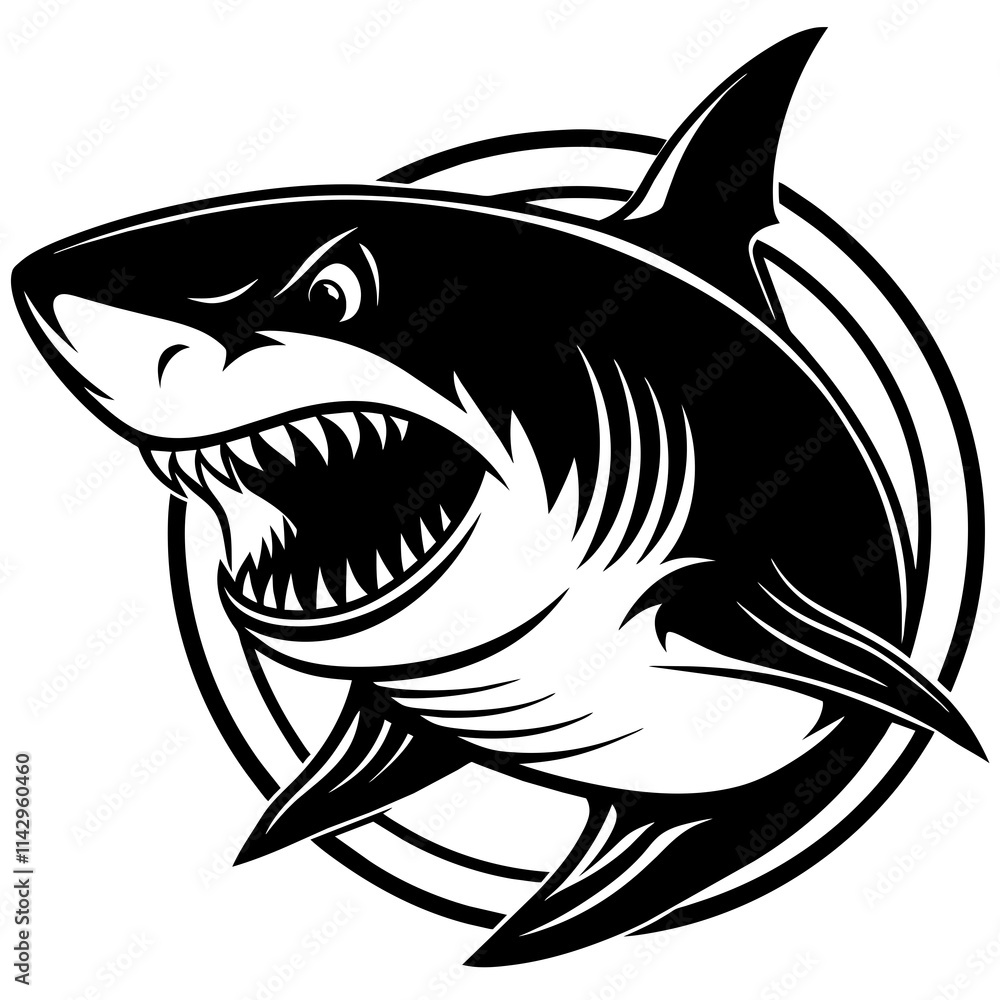 shark cartoon isolated on white shark cartoon isolated on white