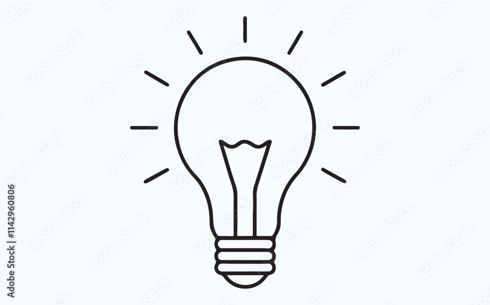 ight Bulb line art ight Bulb line art