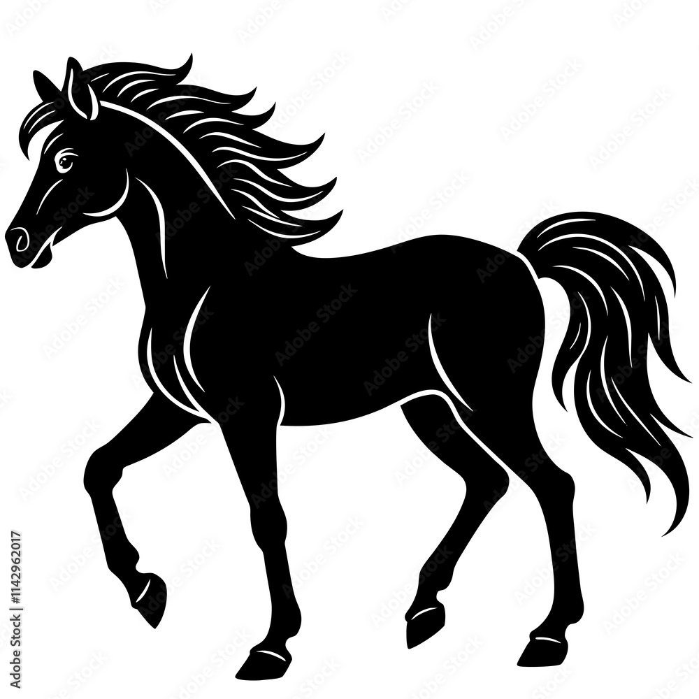 horse silhouette vector