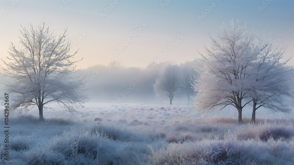 Serene Winter Morning Abstract Background Serene Winter Morning Abstract Background