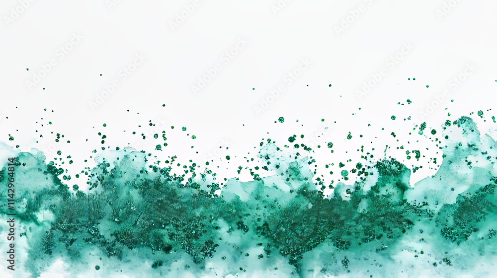 Obraz premium Emerald Green Glitter Watercolor Background, Luxurious Texture