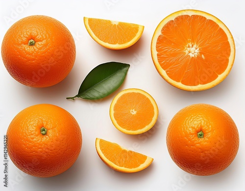 a slice of healthy orange on a white background