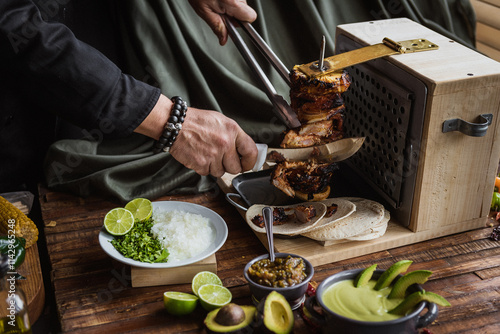 trunk to the shepherd. tacos al pastor prepared to order