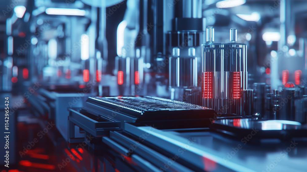 Obraz premium Intelligent factory production line. AI technology generated image