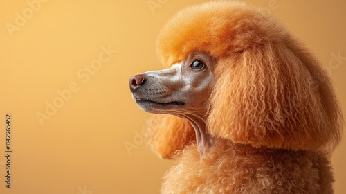 Elegant standard poodle in regal lion cut pose