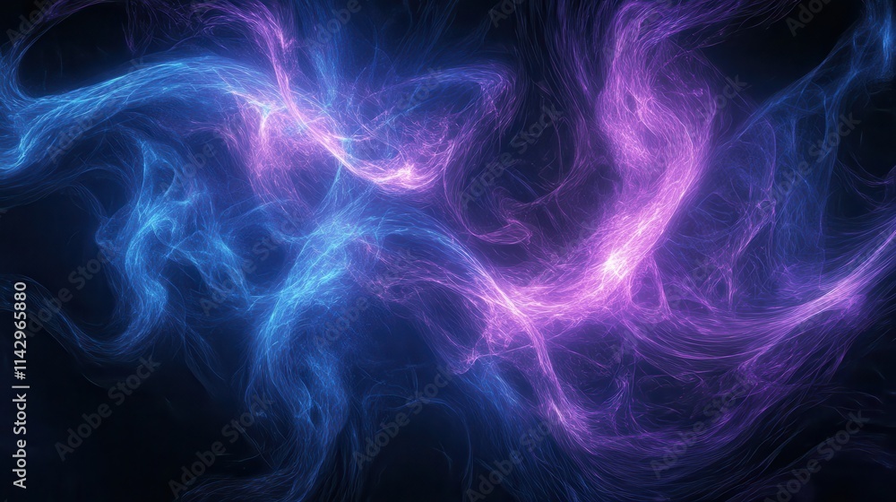 Abstract Blue And Purple Energy Flowing Abstract Blue And Purple Energy Flowing