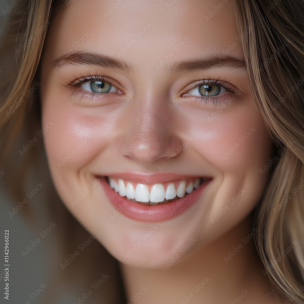 Close-Up of a Perfect Bright Smile with White Teeth Close-Up of a Perfect Bright Smile with White Teeth