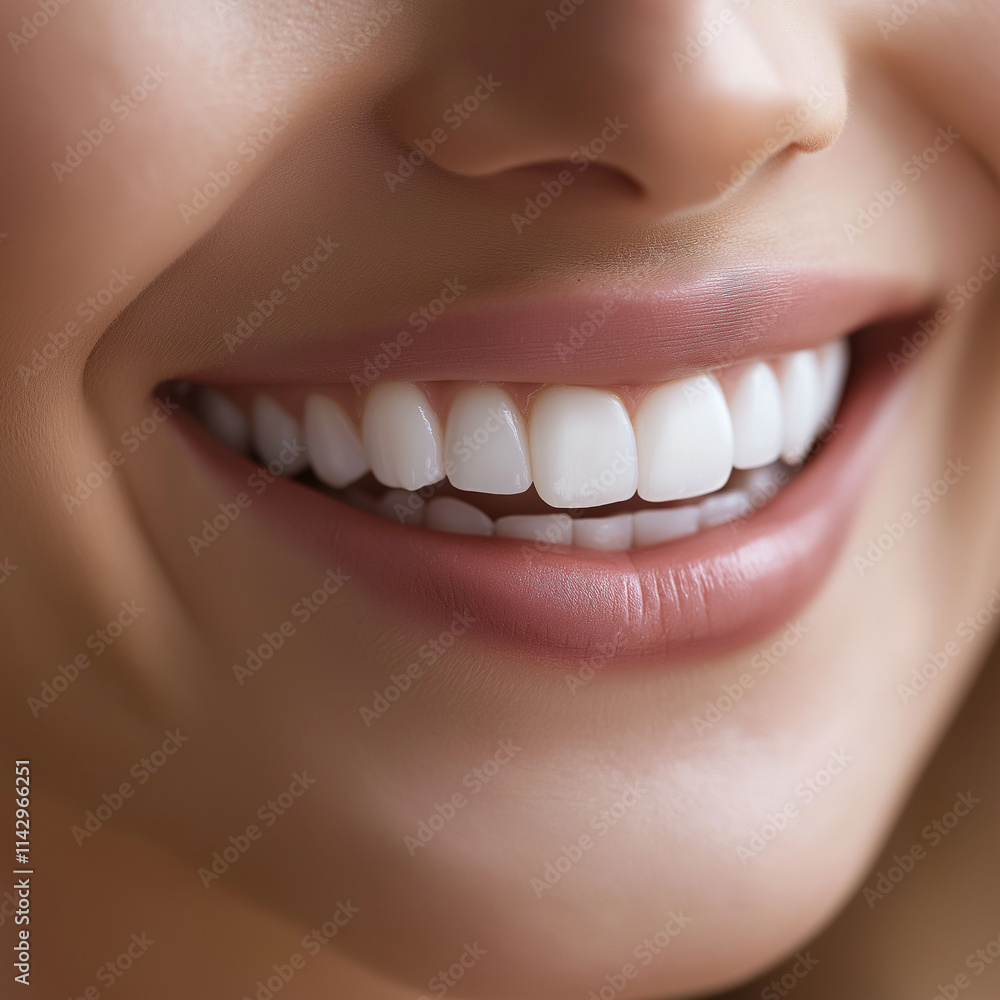 Close-Up of a Perfect Bright Smile with White Teeth Close-Up of a Perfect Bright Smile with White Teeth
