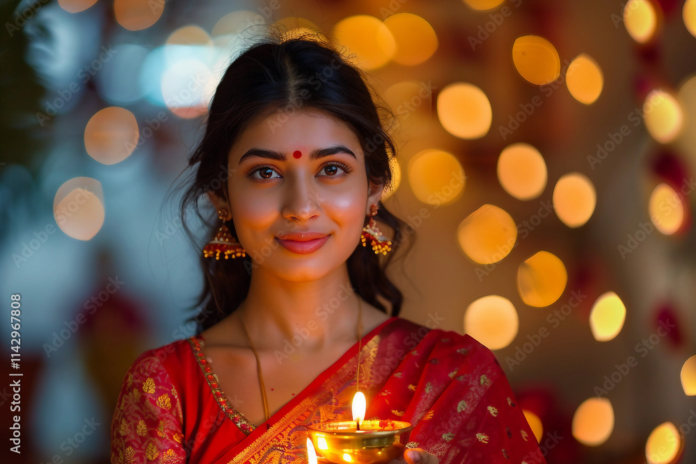 Generative AI Image of Traditional Diwali Festival of Lights with Oil Lamps and Festive Atmosphere Generative AI Image of Traditional Diwali Festival of Lights with Oil Lamps and Festive Atmosphere