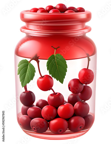 lustration of a cranberry, white background photo