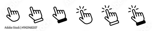 Hand cursor icon set