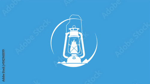 Camping Lantern Line Icon for Web and Mobile Applications