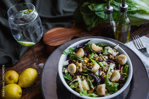 fresh salad with lemon