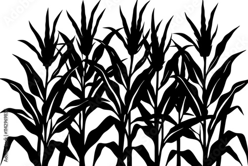 Corn Plant Silhouette Vector Perfect for Farm and Harvest Design