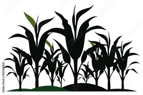 Wallpaper Mural Corn Plant Silhouette Vector Perfect for Farm and Harvest Design Torontodigital.ca