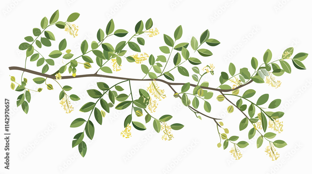 Obraz premium Serviceberry Locust Tree Isolated Vector Illustration