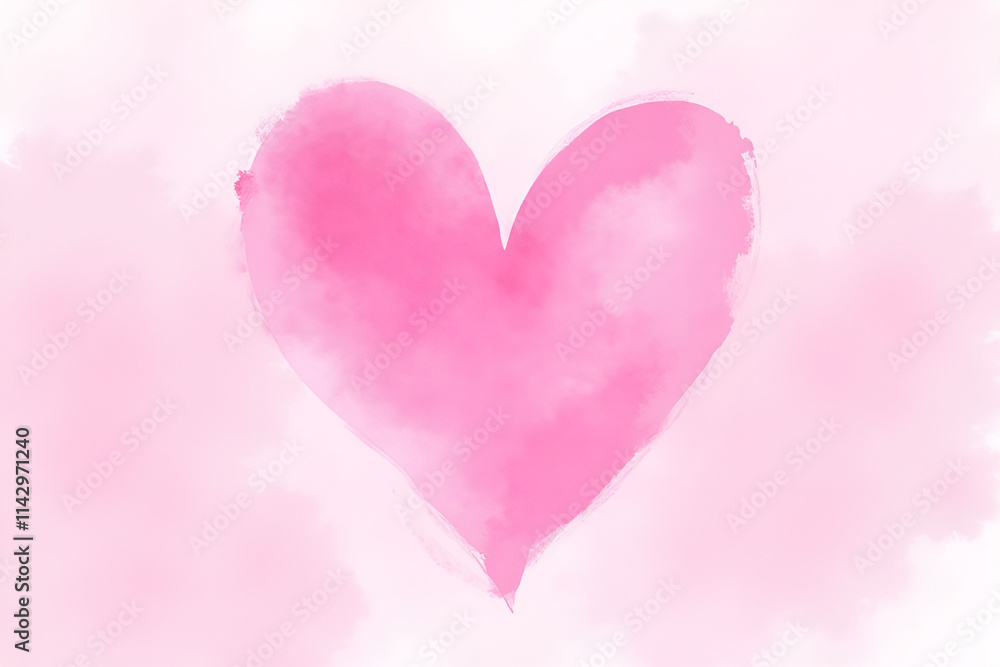 Watercolor gradient background featuring a pink heart symbol, conveying love, affection, and valentine's day themes Watercolor gradient background featuring a pink heart symbol, conveying love, affection, and valentine's day themes
