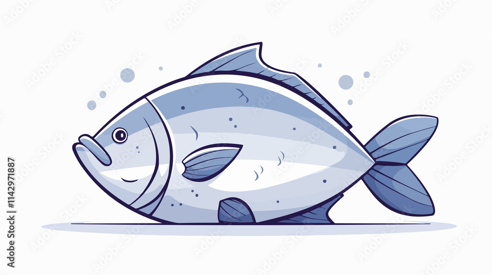 Fish Vector Line Icon on White Background for Designs and Projects Fish Vector Line Icon on White Background for Designs and Projects