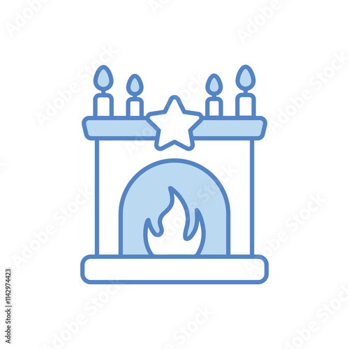 Fireplace icon vector