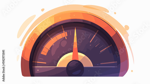 Speedometer Vector Line Icon Isolated on White Background